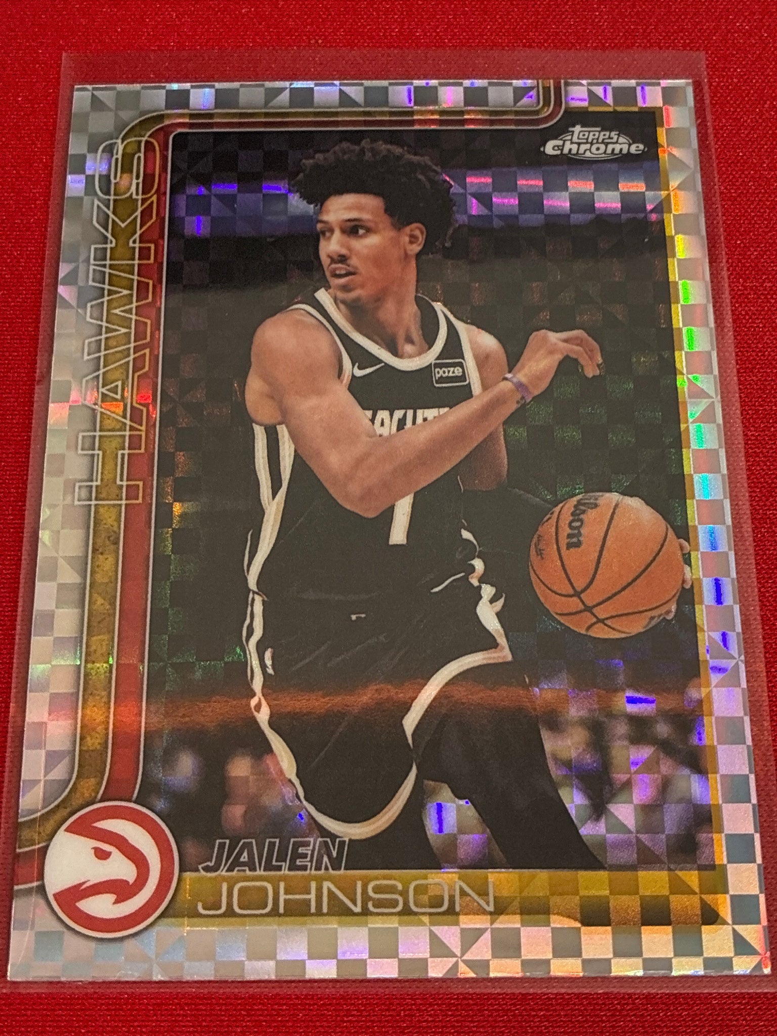 2025-26 Topps Chrome Update #49 Jalen Johnson RayWave Refractor