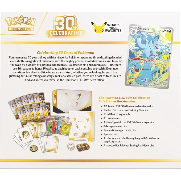 Pokemon TCG: 30th Celebration Elite Trainer Box (Preorder ships 9/16)